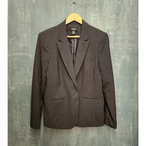 Liz Claiborne Career Blazer Suit Jacket Dark Gray Size 12 Lined Machine Washable